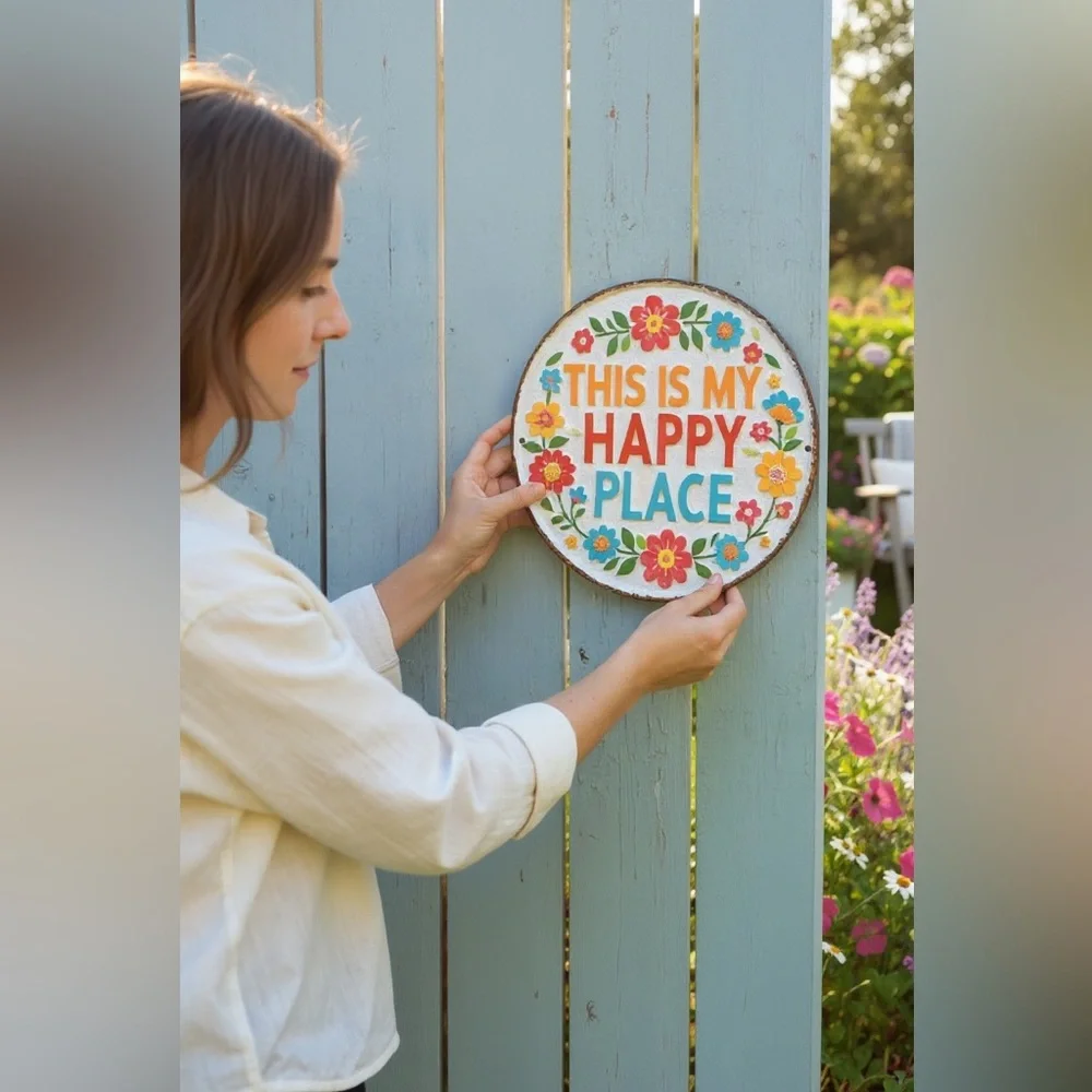 Happy Place Wall Sign